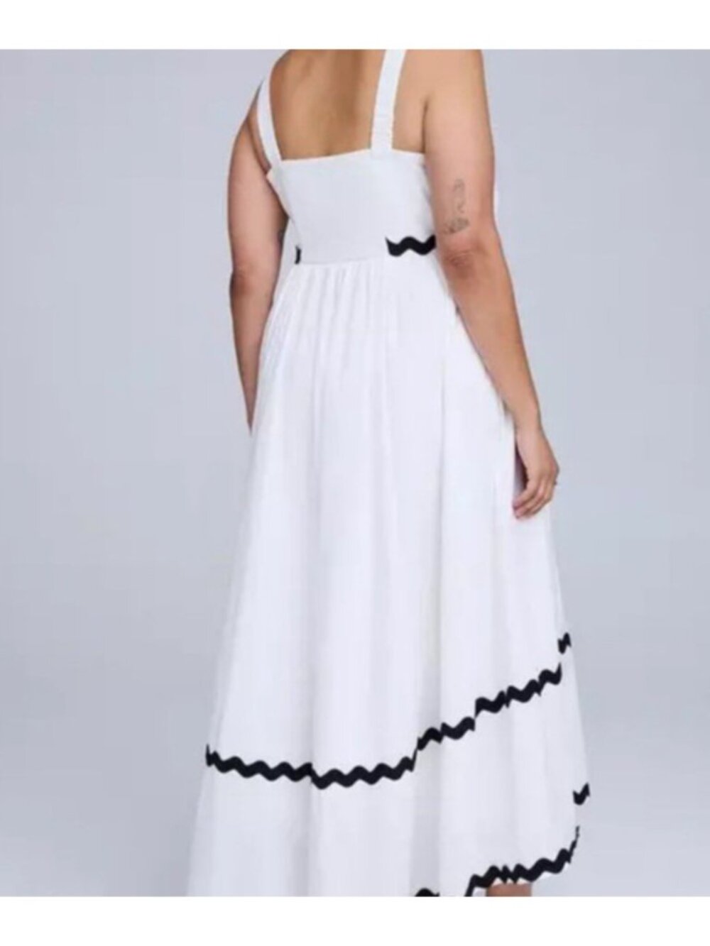 Torrid Belle Isle Size 2 Sleeveless White Maxi Dress Lined Beach Palms Ric Rac - Picture 4 of 6